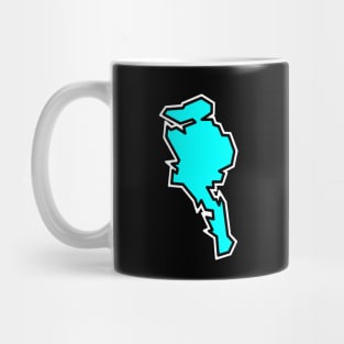 Quadra Island In A Light Turquoise - Bright Blue Silhouette - Quadra Island Mug